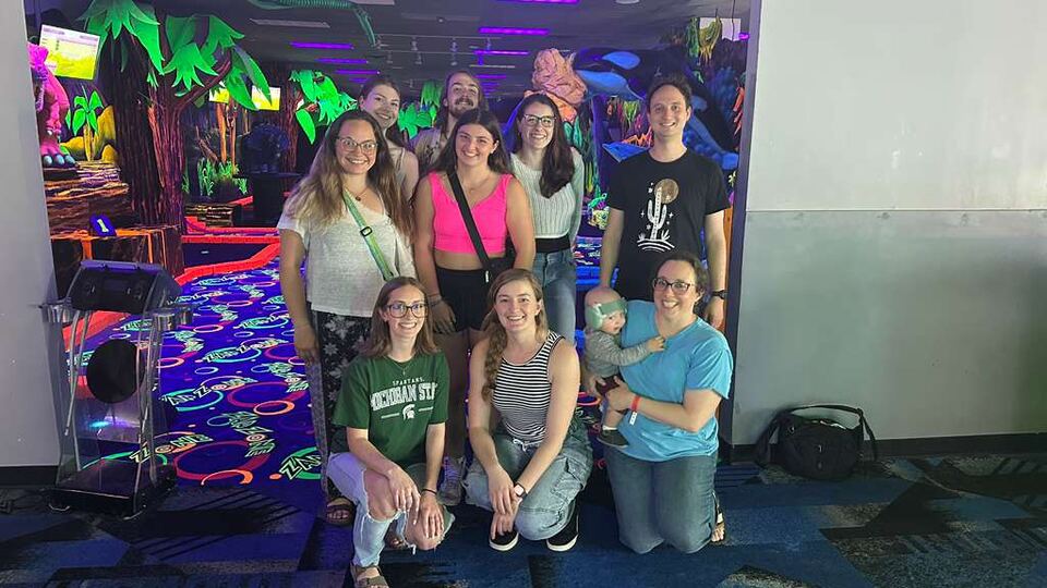 The Strauss-Montgomery labs celebrate the end of the academic year at Zap Zone.